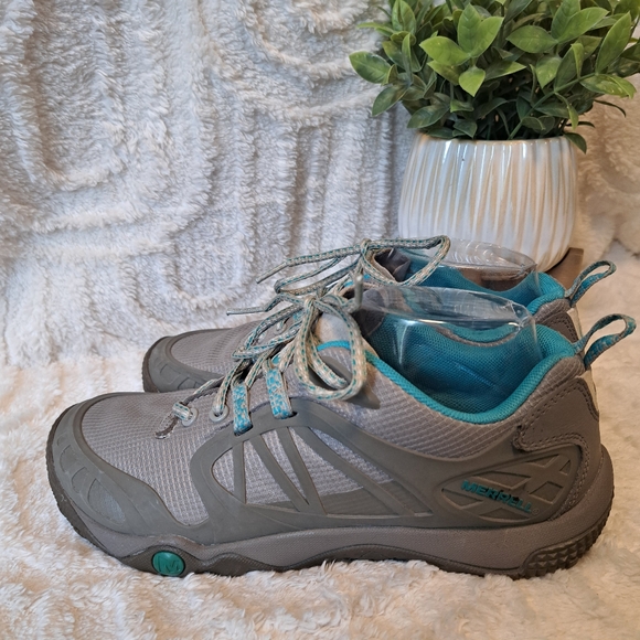 Merrell Proterra Vim Sport Hiking Shoes Aluminum Grey Trail Sneaker Women Sz 8.5 - Picture 7 of 15